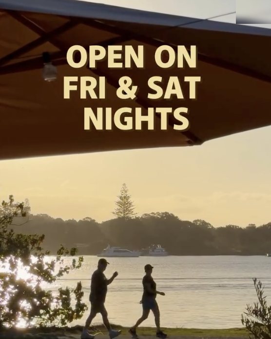 Open on Friday and Saturday nights, the river at dusk